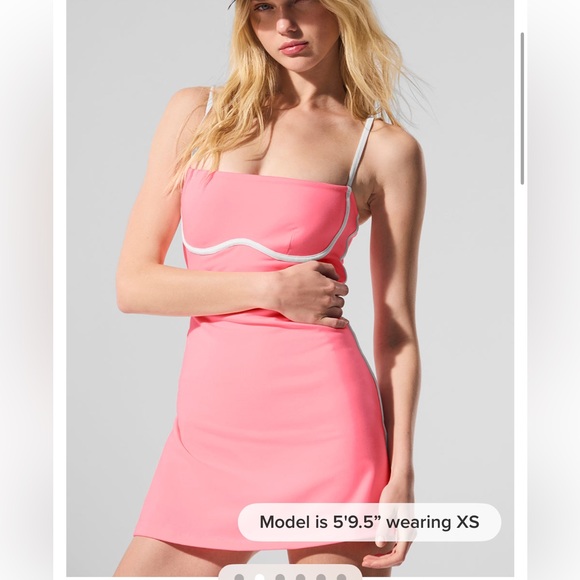 NWT ALO Neon Bubblegum pink streamlined airbrush tennis dress XXS - Picture 7 of 12